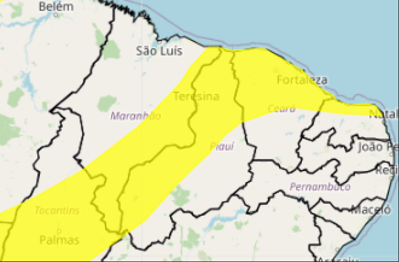 Inmet amplia alerta de chuvas intensas para 135 cidades no Piauí; veja a lista