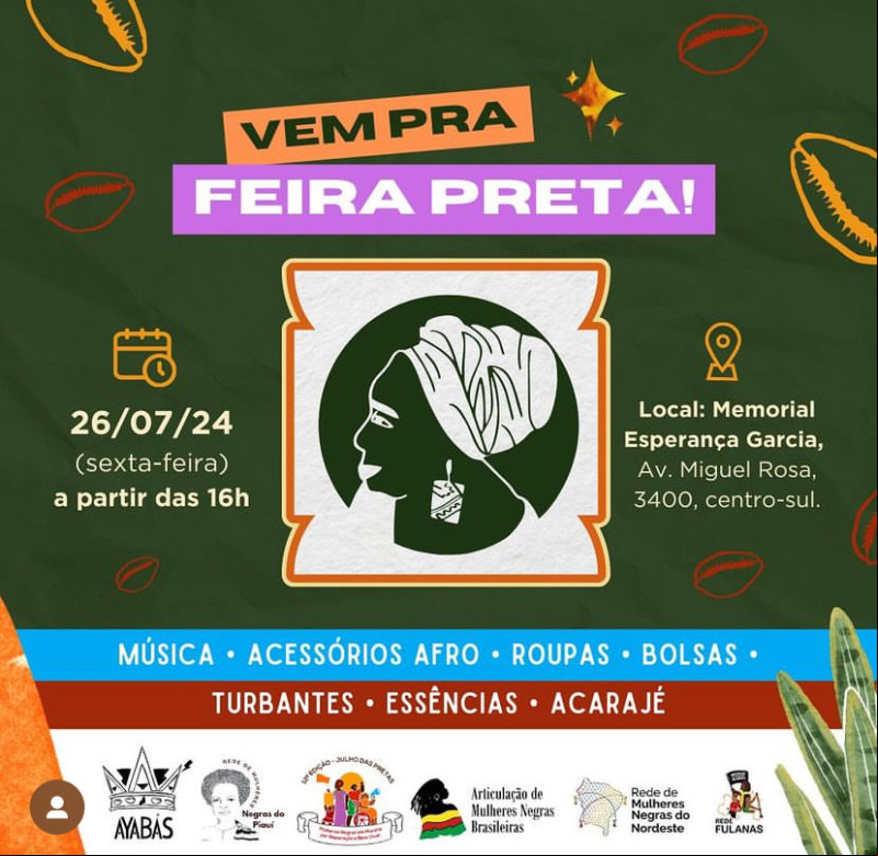 Feira Preta acontece no Memorial Esperança Garcia nesta sexta-feira (26)