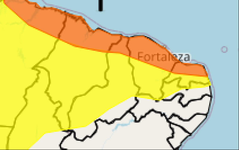 Teresina e 170 cidades do Piauí estão em alerta pera chuvas intensas neste fim de semana; veja lista - (INMET)