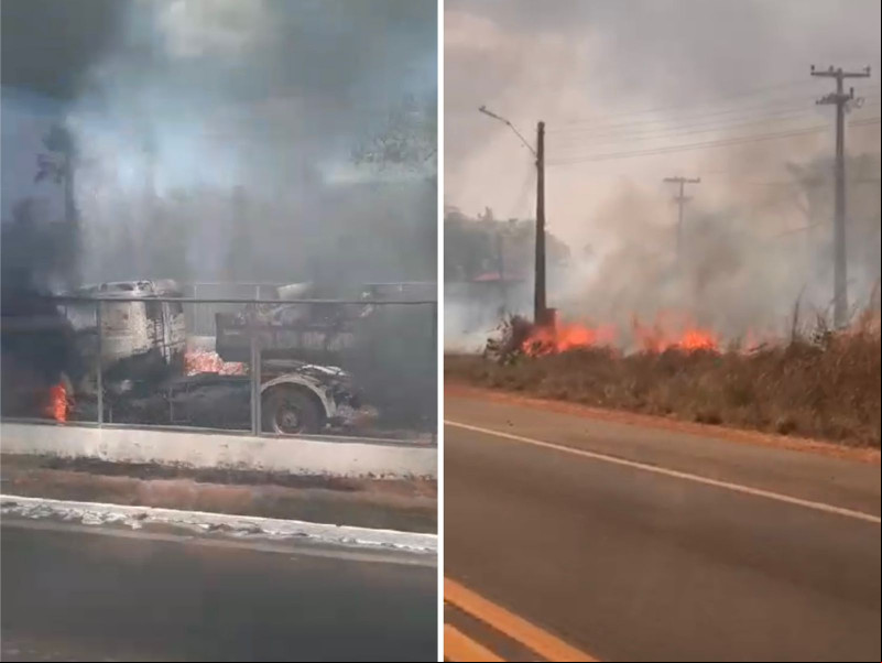Incêndio em Campo Maior - (Reprodução / redes sociais )