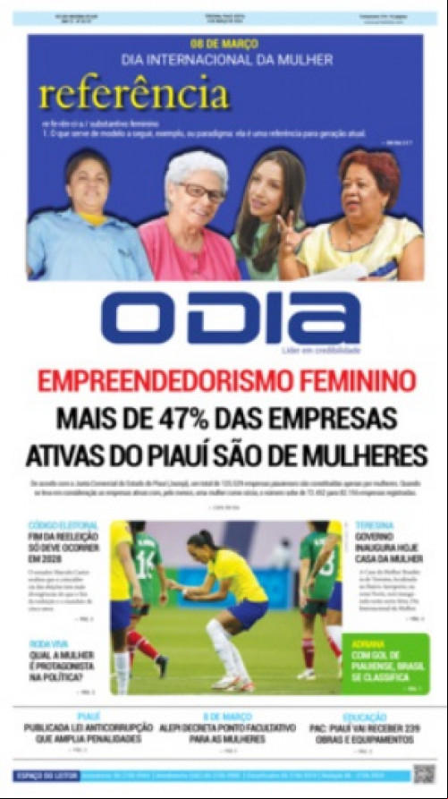Capa da edição de hoje (08) do Jornal O Dia. - (Reprodução)