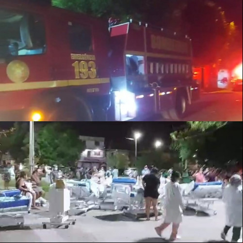 Vídeo: princípio de incêndio atinge hospital de Picos e pacientes são retirados em macas