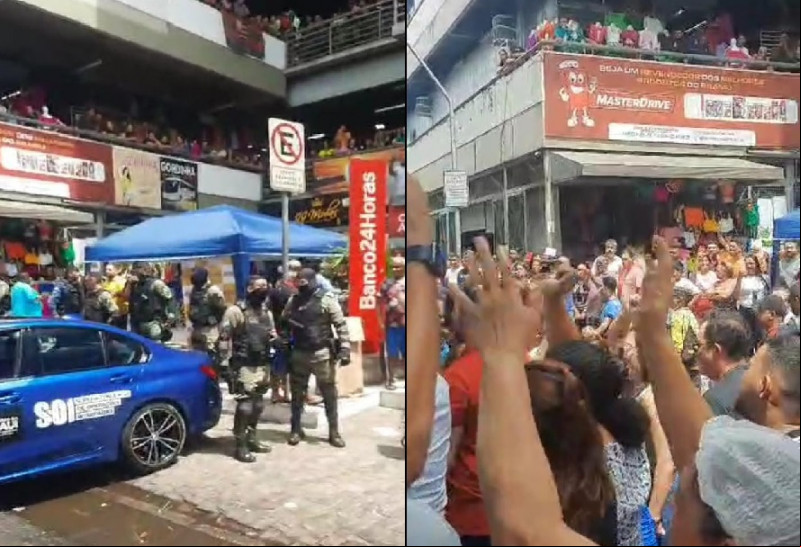 Manifestação de permissionários do Shopping da Cidade. - (Reprodução / Redes Sociais)