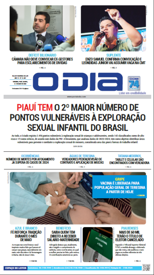 Confira os principais destaques do Jornal O Dia desta quarta-feira (21)