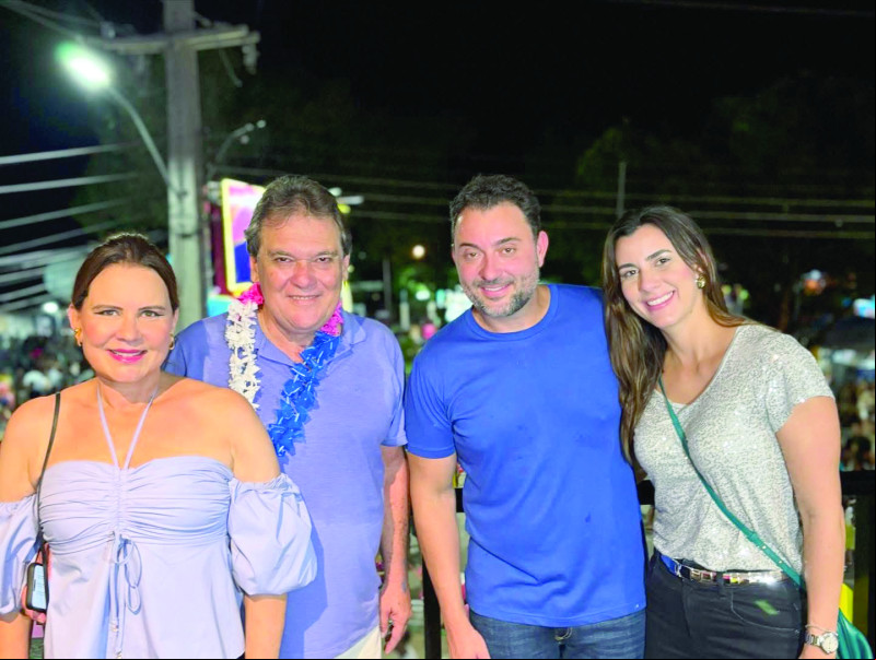Prefeito de União, Gustavo Medeiros e esposa Dra. Maria Clara Medeiros na segunda-feira de Carnaval receberam na cidade.