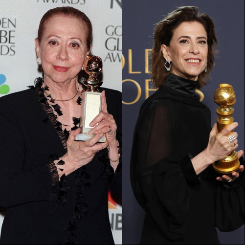 25 anos depois a história se repete Fernanda Montenegro com o “Globo de Ouro” de “Melhor Filme Estrangeiro” para “Central do Brasil”