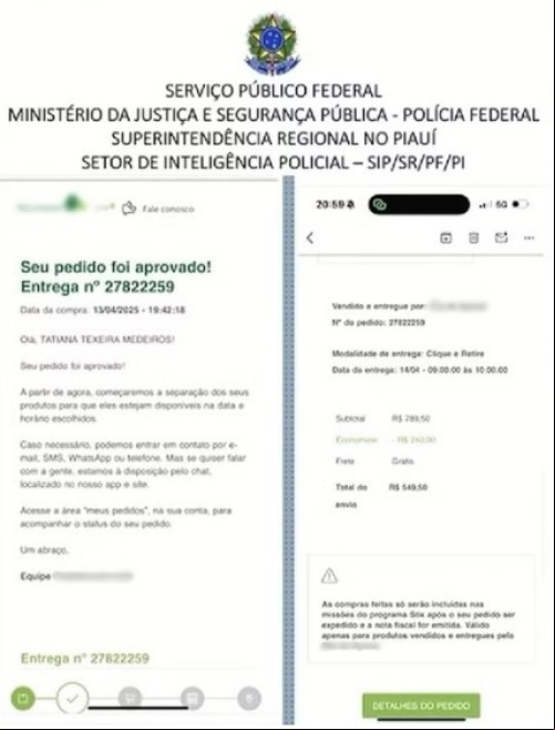 Tatiana fez compras pela internet de dentro da cadeia - (Divulgação/Polícia Federal)