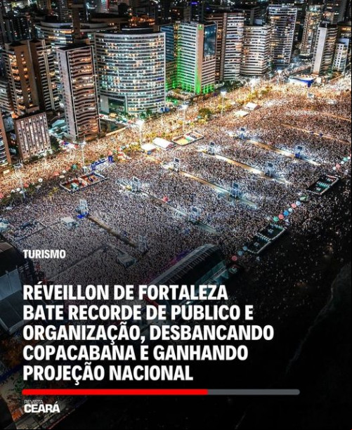 Fortaleza foi a cidade mais buscada para a Festa de Réveillon 2024