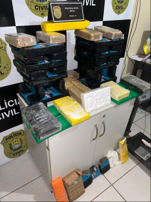 Droga apreendida em Picos - (Divulgação/SSP)