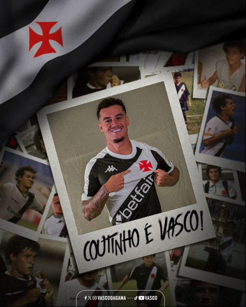 “A casa é sua”: Vasco anuncia a contratação de Philippe Coutinho
