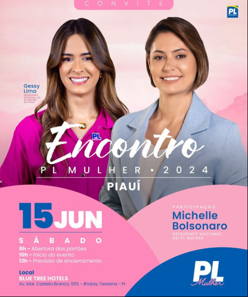 Encontro PL Mulher Teresina recebe Michelle Bolsonaro neste sábado (15)