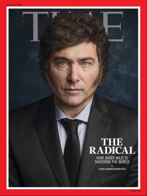 Milei é capa da edição de junho da revista Times; "O radical"