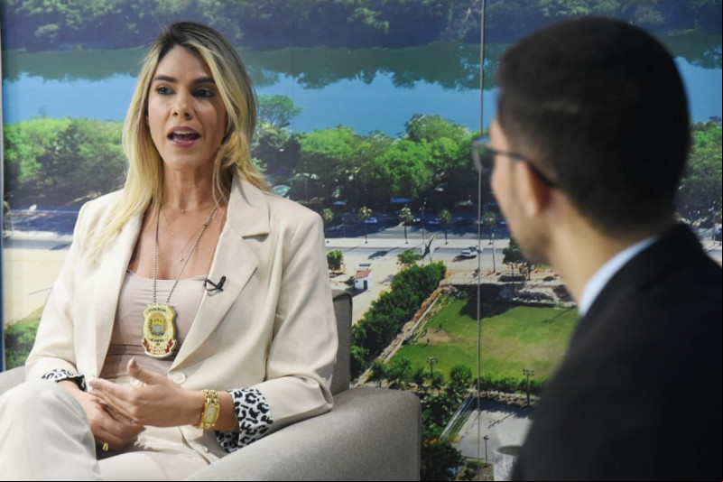 Delegada Nathalia Figueiredo fala sobre violência contra a mulher - ((Foto: Jailson Soares/ODIA))