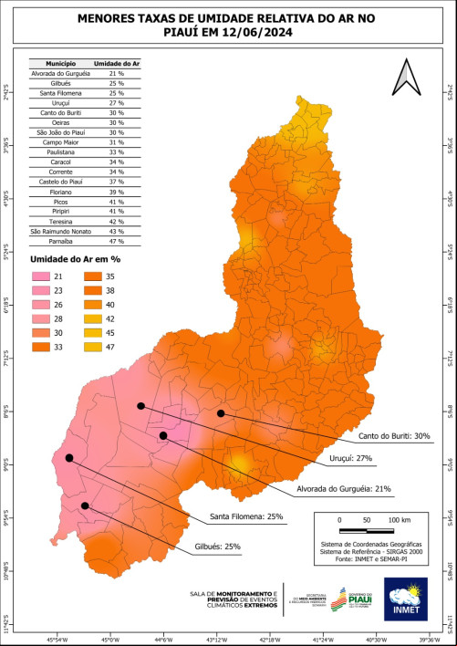 Umidade relativa do ar no Piauí - (Divulgação)