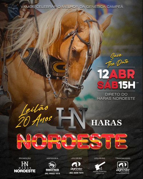 #SavetheDate - O empresário Rondinelle Albino convida para o Leilão 20 Anos direto do Haras NOROESTE. Vai celebrar o melhor da Genética Campeã. Imperdível!!! - (Arquivo Pessoal)
