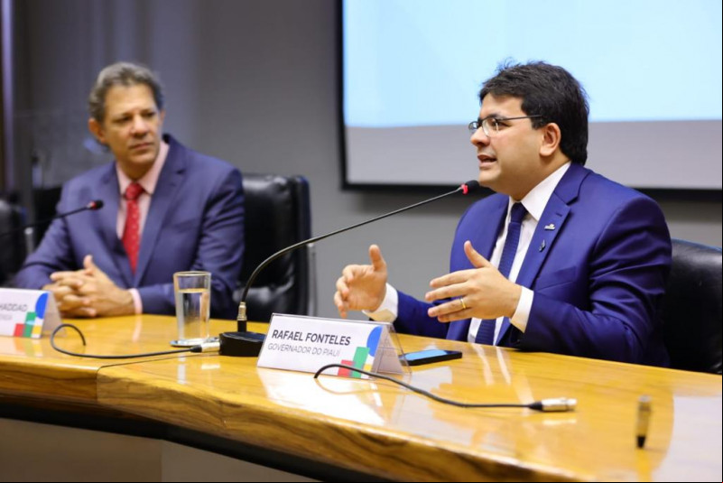 Governador Rafael Fonteles ao lado do Ministro da Fazenda Fernando Haddad - (Diogo Zacarias/ Ministério da Fazenda)