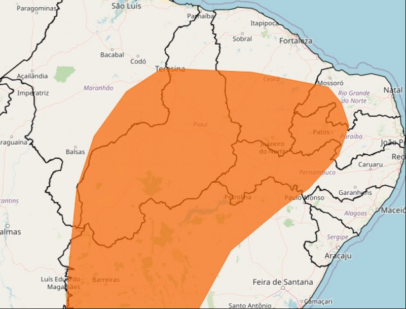 Alerta de baixa umidade foi emitido pelo Inmet - (Reprodução/Inmet)