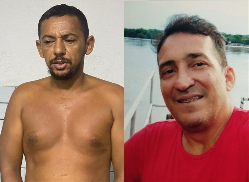 À esquerda o suspeito, Marcos Vinicius. À direta, o sargento Carvalho Júnior - (Reprodução/Whatsapp)