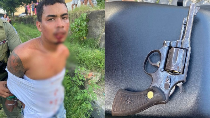 Homem que cometia assalta é surpreendido por PM e é preso no Lourival Parente. - (Divulgação / Polícia Militar)