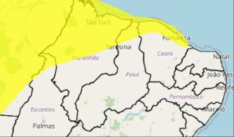 34 cidades do Piauí estão em alerta para chuvas intensas; veja a lista - (INMET)