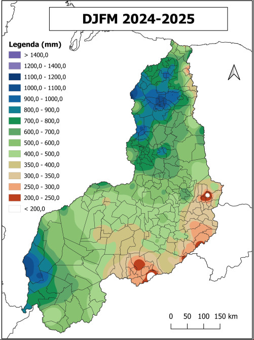 Médias climatológicas de dezembro, janeiro, fevereiro e março - (Reprodução/Defesa Civil)