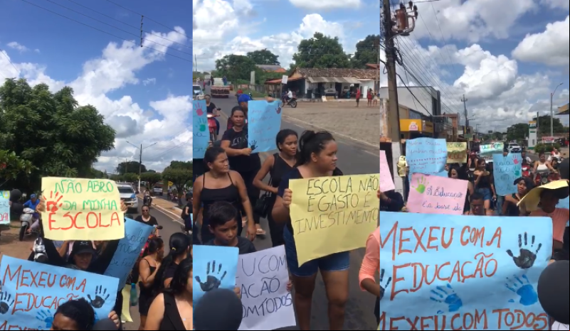Comunidade protesta contra fechamento de escola na zona Rural de Castelo