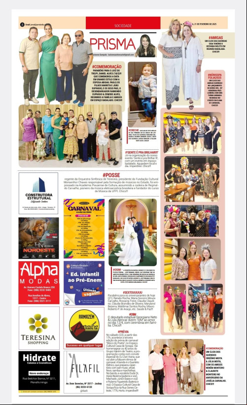 #Confira hoje (20) a nossa Coluna PRISMA no Jornal e Portal O DIA  www.portalodia.informativomineiro.com -, Treads e as nossas Redes Sociais -. Aguardem a próxima edição da LUCIENNE EM REVISTA. Chics!!! - (Arquivo Pessoal)