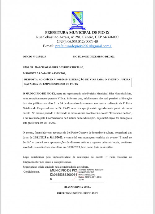 Negativa da prefeitura ao pedido de espaço da oposição - (Reprodução )
