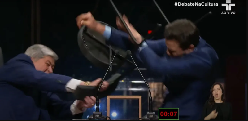 Após cadeirada de Datena em Marçal, novas pesquisas eleitorais serão realizadas - (Reprodução / Debate TV Cultura)