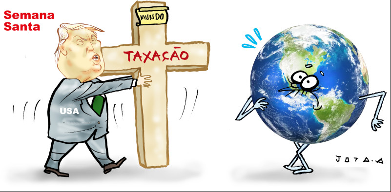 Charge do Jota A publicada em 15/04/2025 no Jornal O Dia