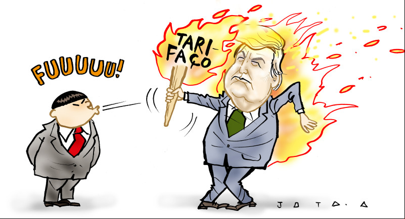 Charge do Jota A publicada em 08/04/2025 no Jornal O Dia